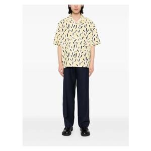Jacquemus La Chemise Jean Camp Shirt in Yellow Black  EU 44 US 34